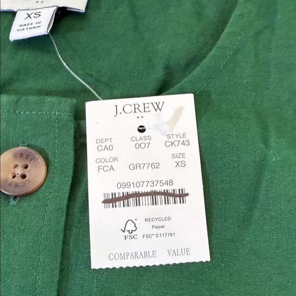 J. Crew Linen-blend button-front shell Size XS - Picture 3 of 9